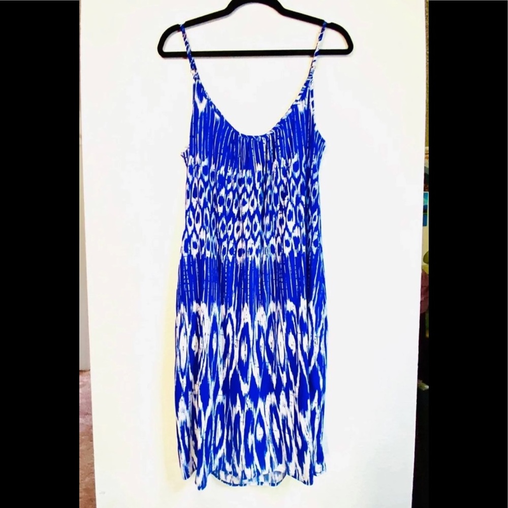 TOMMY BAHAMA BLUE SLIP DRESS w POCKETS